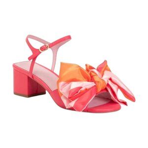 CECELIA NEW YORK Leather Rhonda Oversized Bow Heeled Sandals